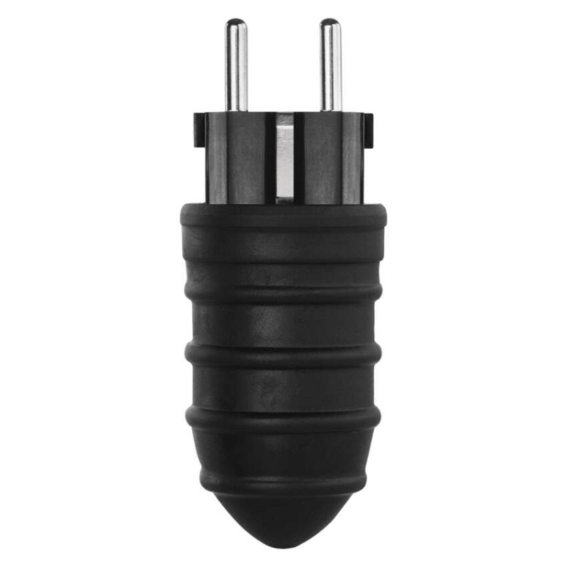 Vidlica gumová priama pre predlžovací kábel, čierna