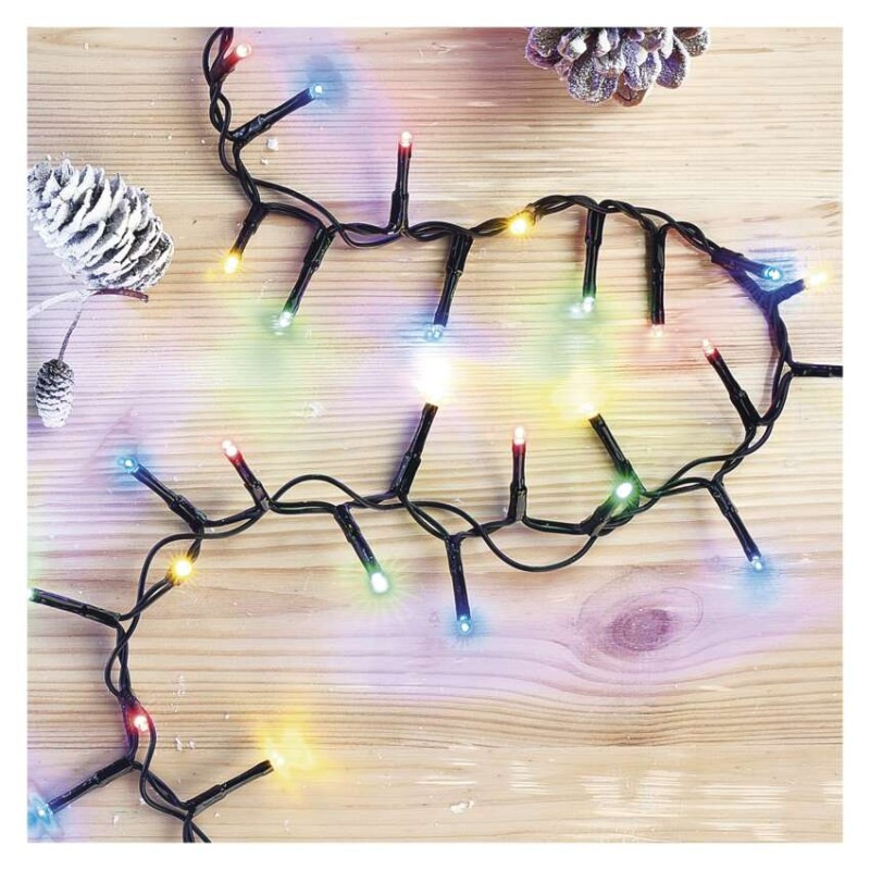 LED vianočná reťaz – ježko, 12 m, vonkajšia aj vnútorná, multicolor, časovač 3