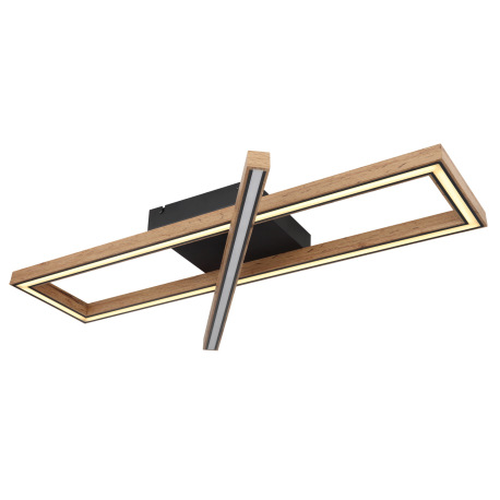 Stropné svietidlo kov čierny matný, MDF imitácia dreva, plast biely, niekoľko úrovní cez nástenný sp 6