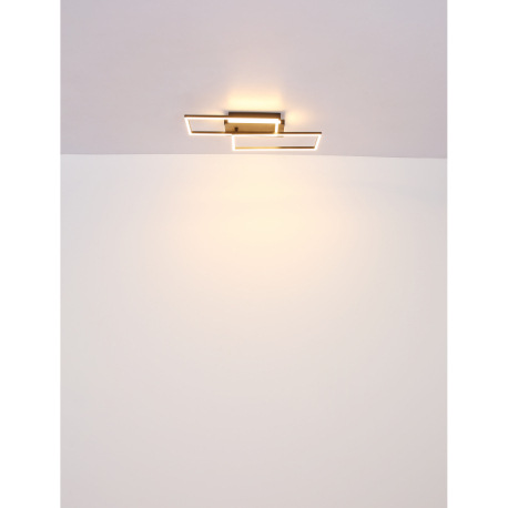 Stropné svietidlo, kov čierny, hliník zlatej farby, akryl biely, DxŠxV: 620x270x82mm, vrátane LED 40 6