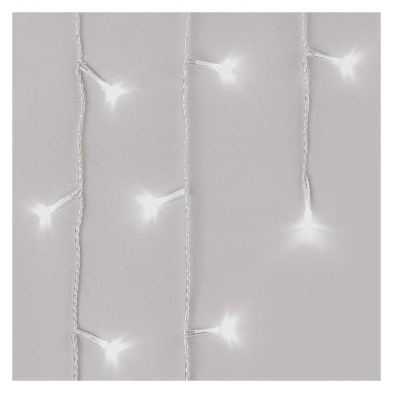 LED vianoč. cencúle, 5 m, vonkajšie aj vnútor., studená biela, ovládač, programy, časovač 12