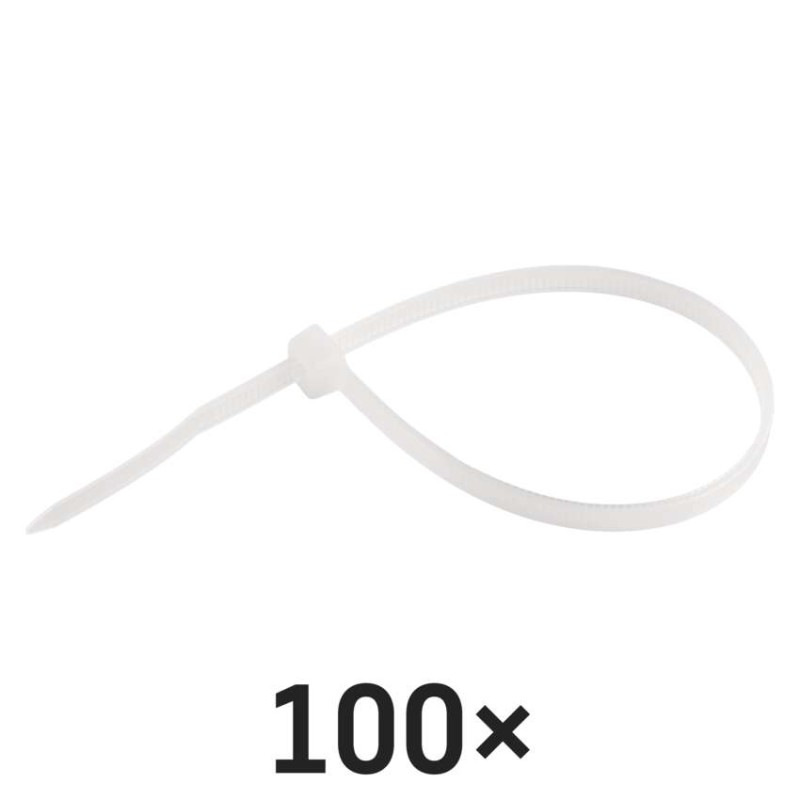 Sťahovacia páska 200×4,8, biela, 100 ks