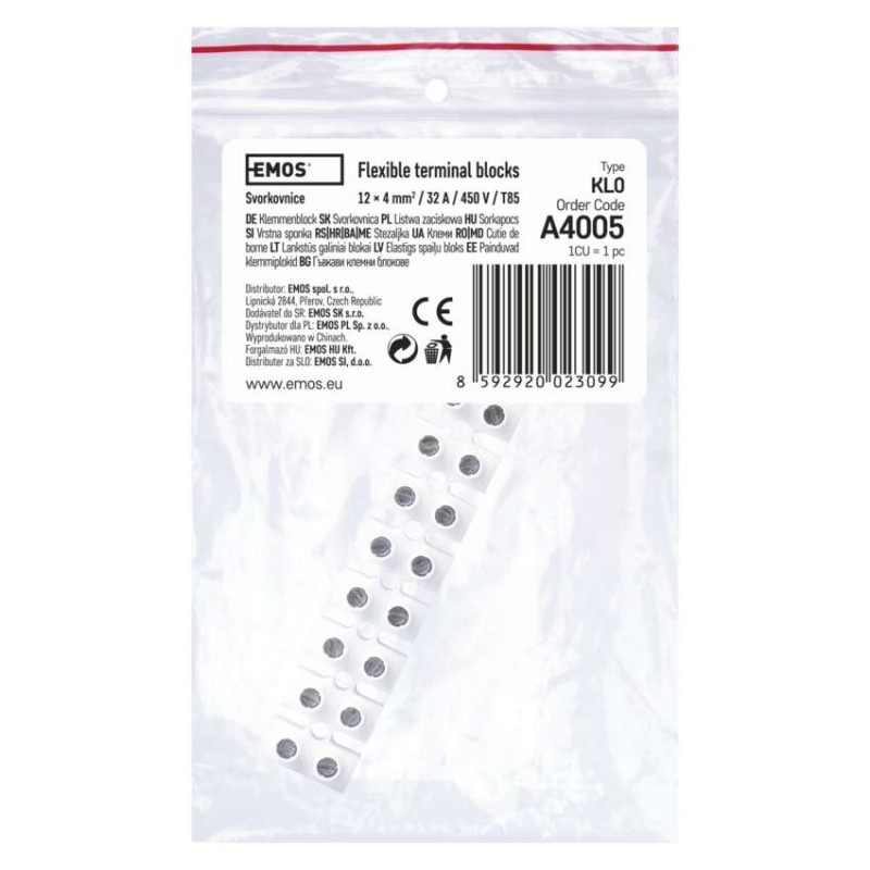 Svorkovnica 12×4,0 mm biela 1