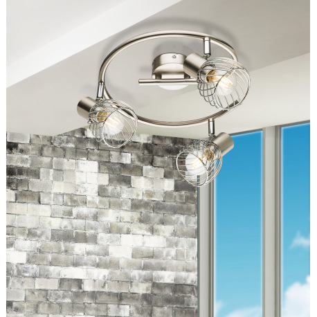 Stropné svietidlo, kov, nikel, chróm, Ø: 280, V: 160, bez žiaroviek 3xE14, max. 40W 230V. 2