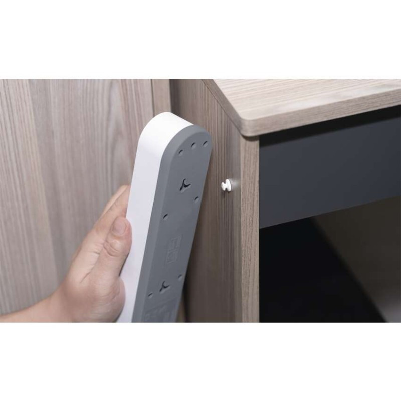 Predlžovací kábel 3 m / 5 zásuvky / s vypínačom / bielo-sivý / 1×USB-A + 1×USB-C / 1,5 mm2 9