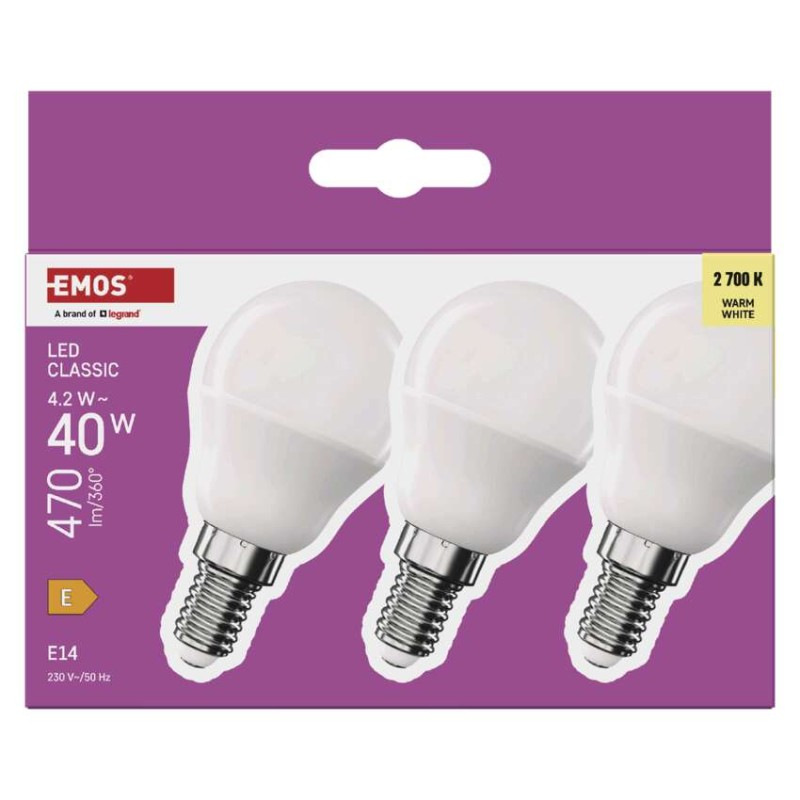 LED žiarovka Classic Mini Globe / E14 / 4,2 W (40 W) / 470 lm / Teplá biela 4