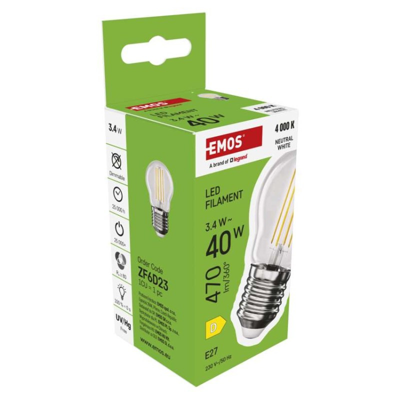 LED žiarovka Filament Mini Globe / E27 / 3,4 W (40 W) / 470 lm / Neutrálna biela 6