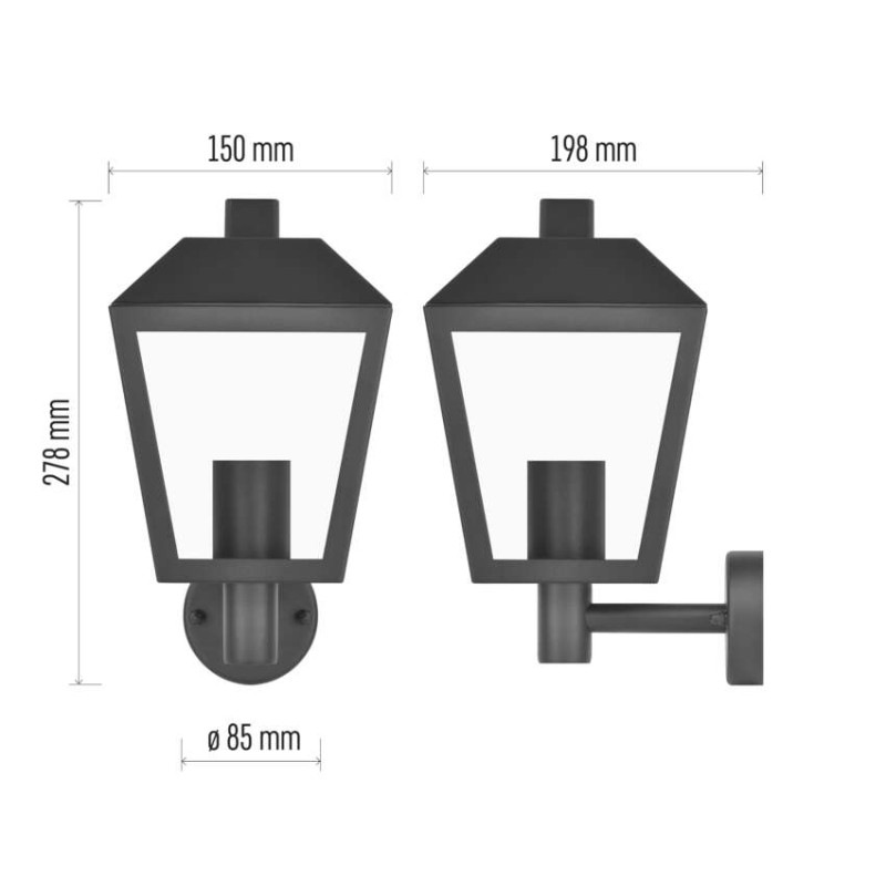 Záhradné nástenné svietidlo ADENIA, 19,8 x 15 x 27,8 cm, 1 x E27, 15 W 5