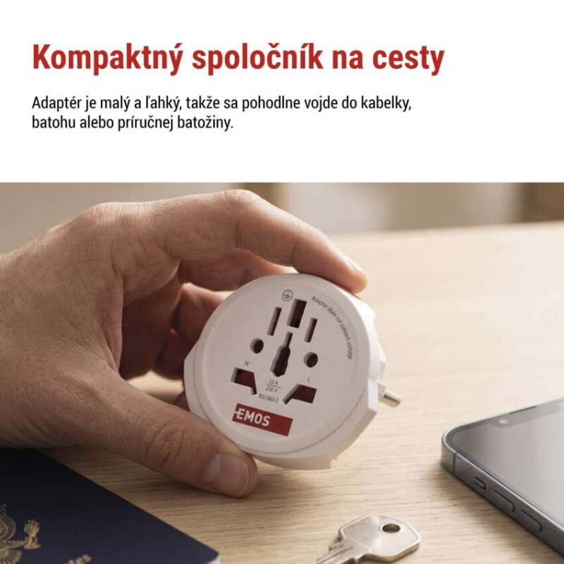 Cestovný univerzálny adaptér pre cudzincov do stred. Európy 3