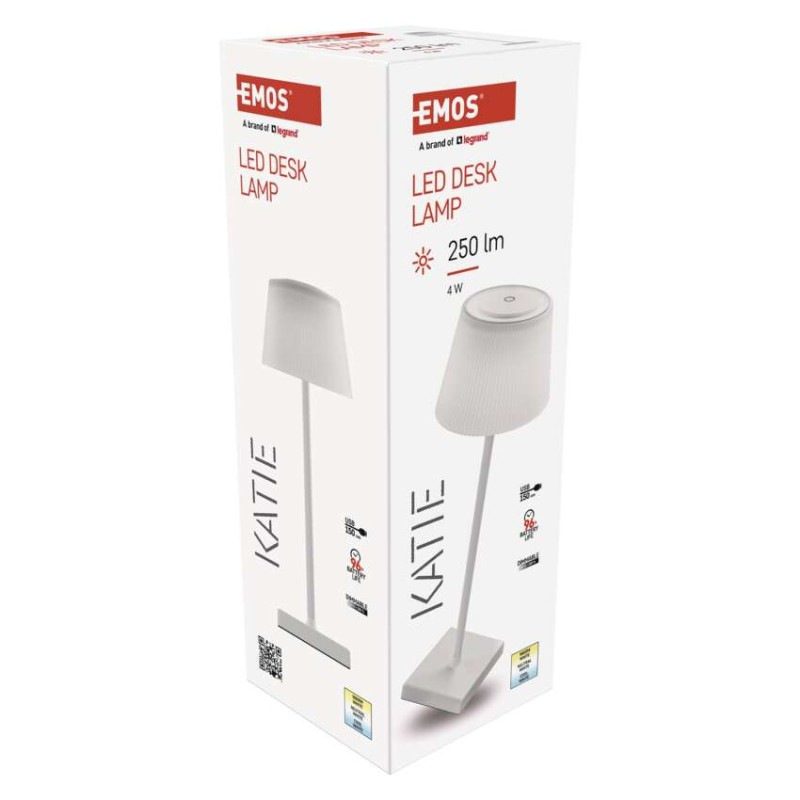 LED stolná lampa KATIE, dobíjacia, biela 11