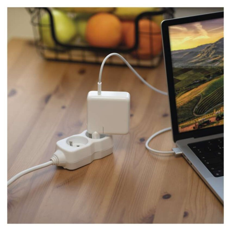 Predlžovací kábel 1,4 m / 2 zásuvka / biely / PVC / 1 mm2 3