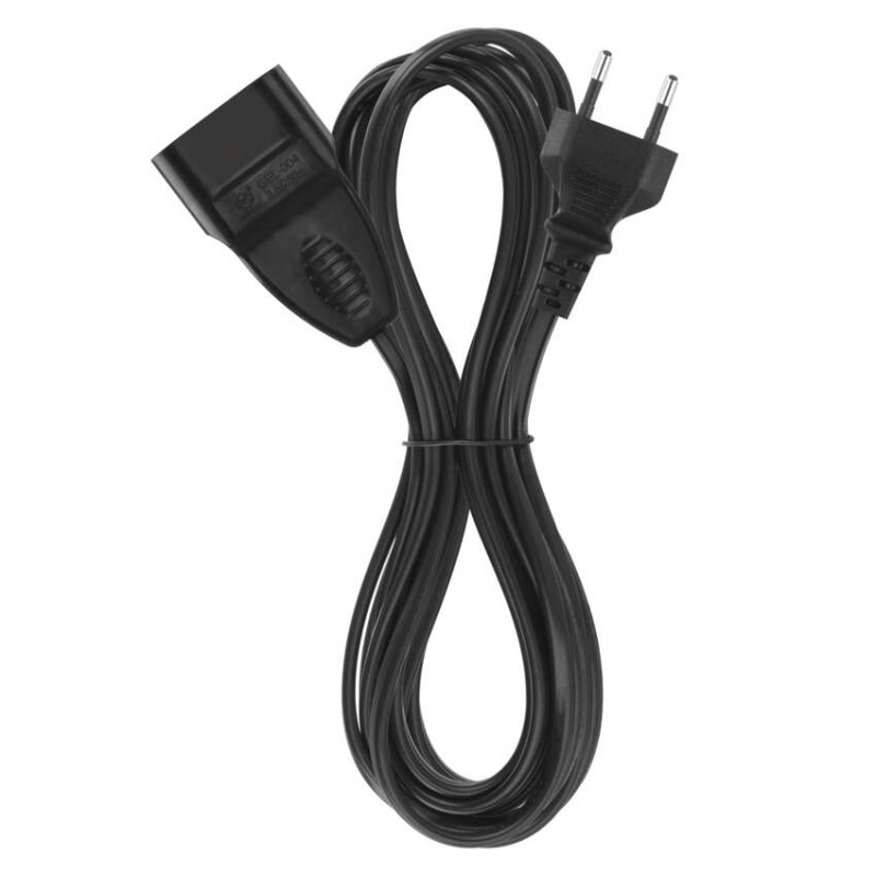 Dvojžilový pohyblivý prívod 5 m / 1 zásuvka / čierny / PVC / 0,75 mm2 1