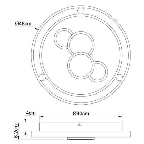 Stropné svietidlo, kov biely, akryl biely, stmievateľné, diaľ.ovládanie, fixácia farby, Ø480, V:82, 17