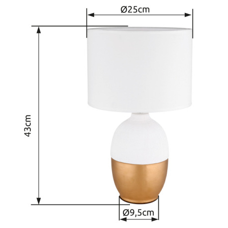 Stolná lampa keramická čierna/zlatá farba, textil čierny, kábel PVC čierny, kolískový vypínač na káb 4