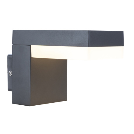 Vonkajšie svietidlo, nerez antracit, plast opál biely, IP44, ŠxV:95x125, H:193, vrátane 1xLED 9W 230