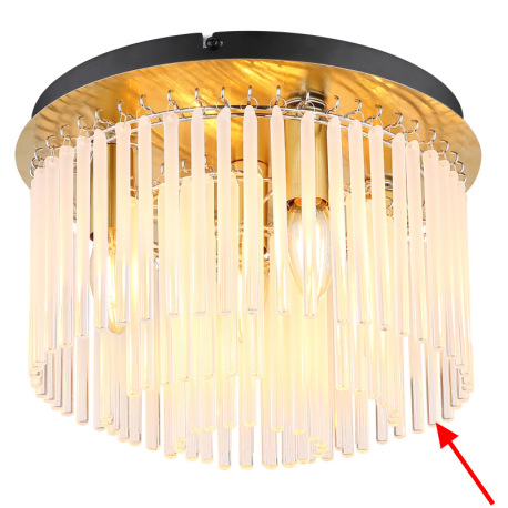 Sklená tyč, bielo-číry prechod, dĺžka 14 cm, pre 15698DM / 15698D1M