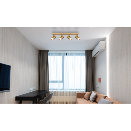 Stropné svietidlo, kov zlatej farby brúsený, DxŠxV: 560x60x120mm, bez žiaroviek 4x GU10, max. 35W 23 8