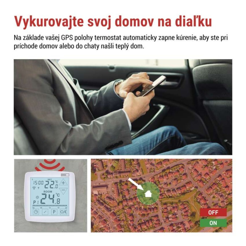 Izbový programovateľný bezdrôtový WiFi GoSmart termostat P56S11 3