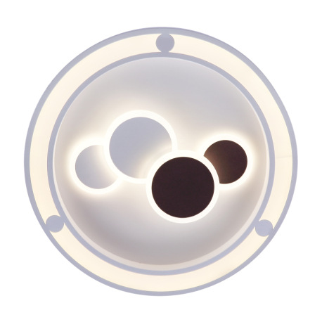 Stropné svietidlo, kov biely, akryl biely, stmievateľné, diaľ.ovládanie, fixácia farby, Ø480, V:82, 4