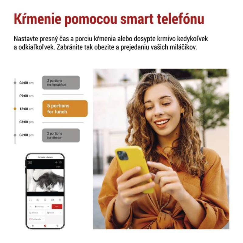 GoSmart dávkovač krmiva Pet Care s kamerou, 4 l, čierny, Wi-Fi 4