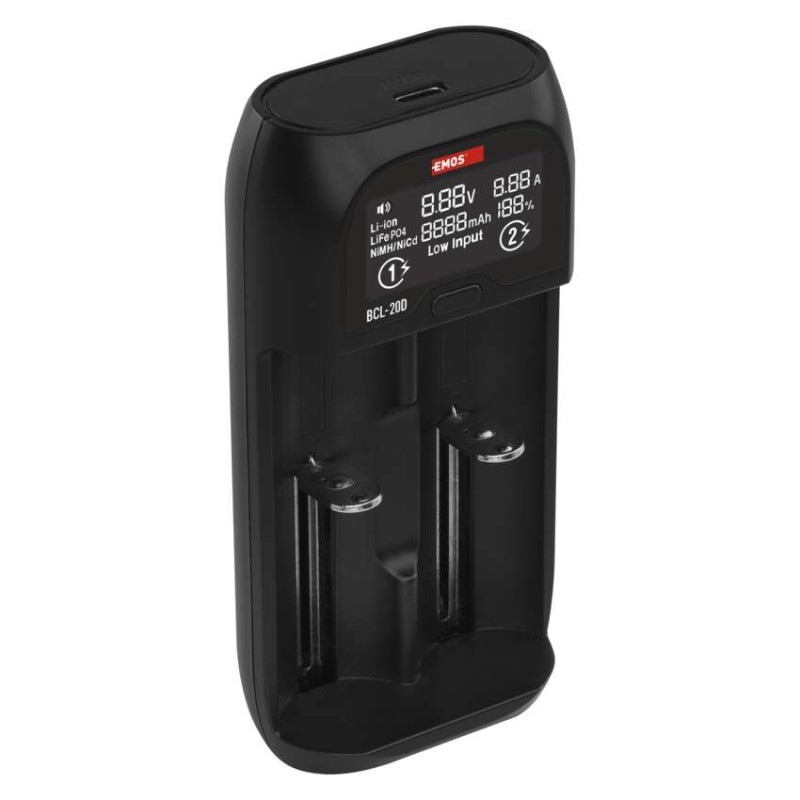 EMOS univerzálna nabíjačka li-ion batérií BCL-20D 11