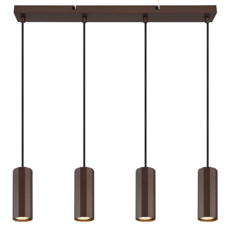 Závesné svietidlo, kov bronz matný, hliník bronz matný, kábel PVC čierny, výškovo nastaviteľné, DxŠx 11