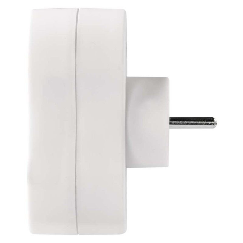 Rozbočovacia zásuvka 2× guľatá s vypínačom, biela 3