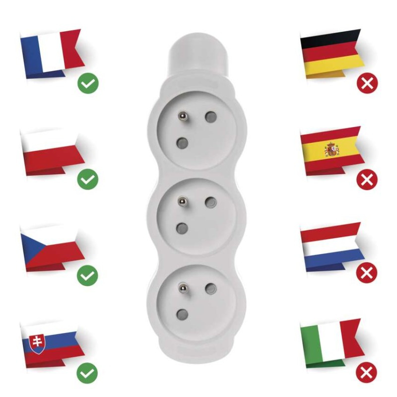 Samostatná 3 zásuvka, biela 1