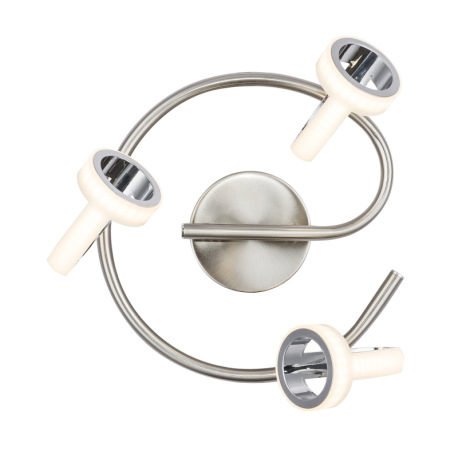 Stropné svietidlo, kov, nikel, chróm, satinovaný plast, Ø: 250, V: 165, vrátane 3xLED 5W 230V, 310lm 7