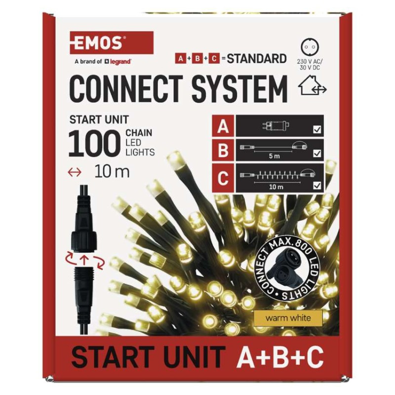 Základná sada pre spojovacie reťaze Standard, 10 m, vonkajšia, teplá biela, časovač 13