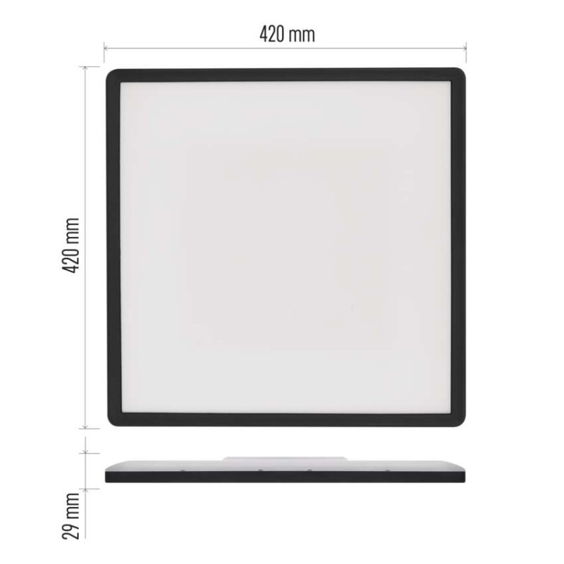 LED prisadené svietidlo FLORI štvorcový, čierné, 22W, neutrálna biela 2