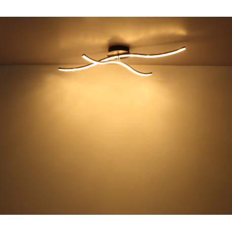 Stropné svietidlo, kov čierny, akryl, akrylové krištále priehľadné, 1 otočné rameno, 61cm dlhé, DxŠx 19