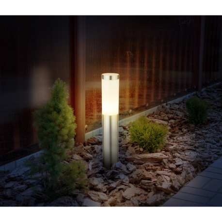 Vonkajšie svietidlo, nerezová ocel, plast biely, IP44, Ø 127, V: 450, bez žiarovky 1xE27, max. 60W 2 7