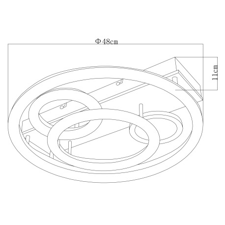 Stropné svietidlo, kov čierny, drevo hnedé, plast opál, stmievateľné, viackrokové ovládanie cez nást 20