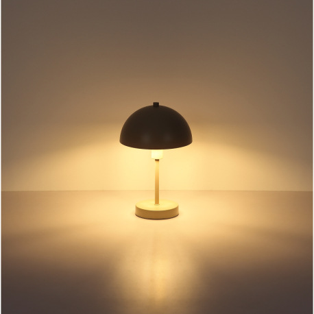 Stolná lampa, kov, piesková matná, kábel PVC priehľadný, kolískový vypínač na kábli, ø: 200mm, V: 31 12